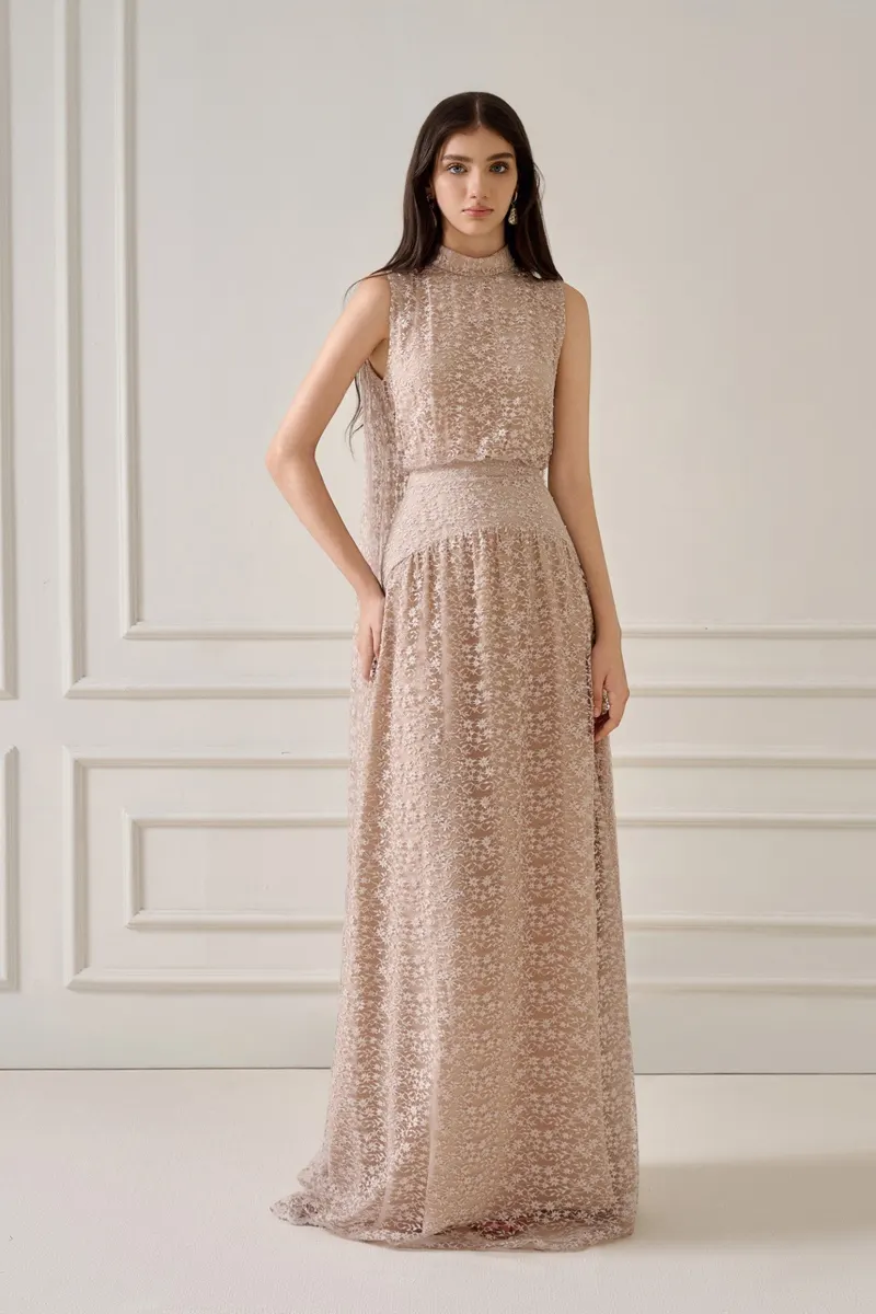 Zuka Lace Effect Scraf Long Dress — original WHITE ANT photograph 1