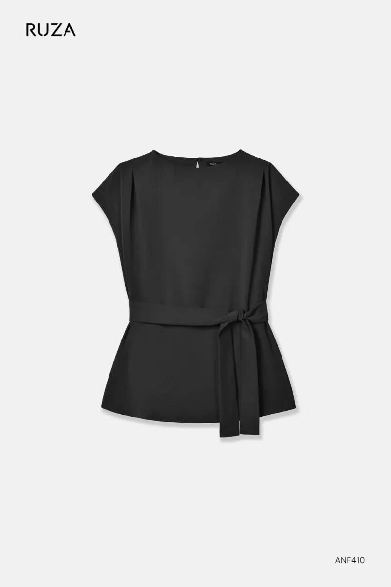 Basic Short Sleeve Shirt · ANF410 in Black
