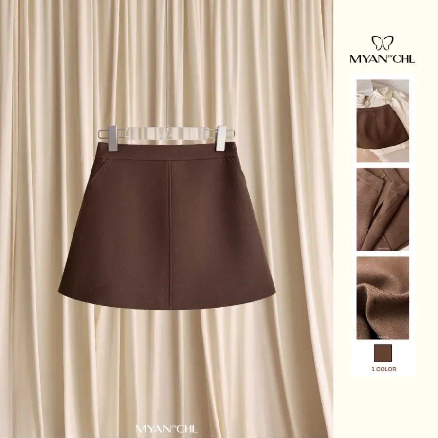Short A-Shaped Skirt With Diagonal Pockets — original MYAN by CHL photograph 1