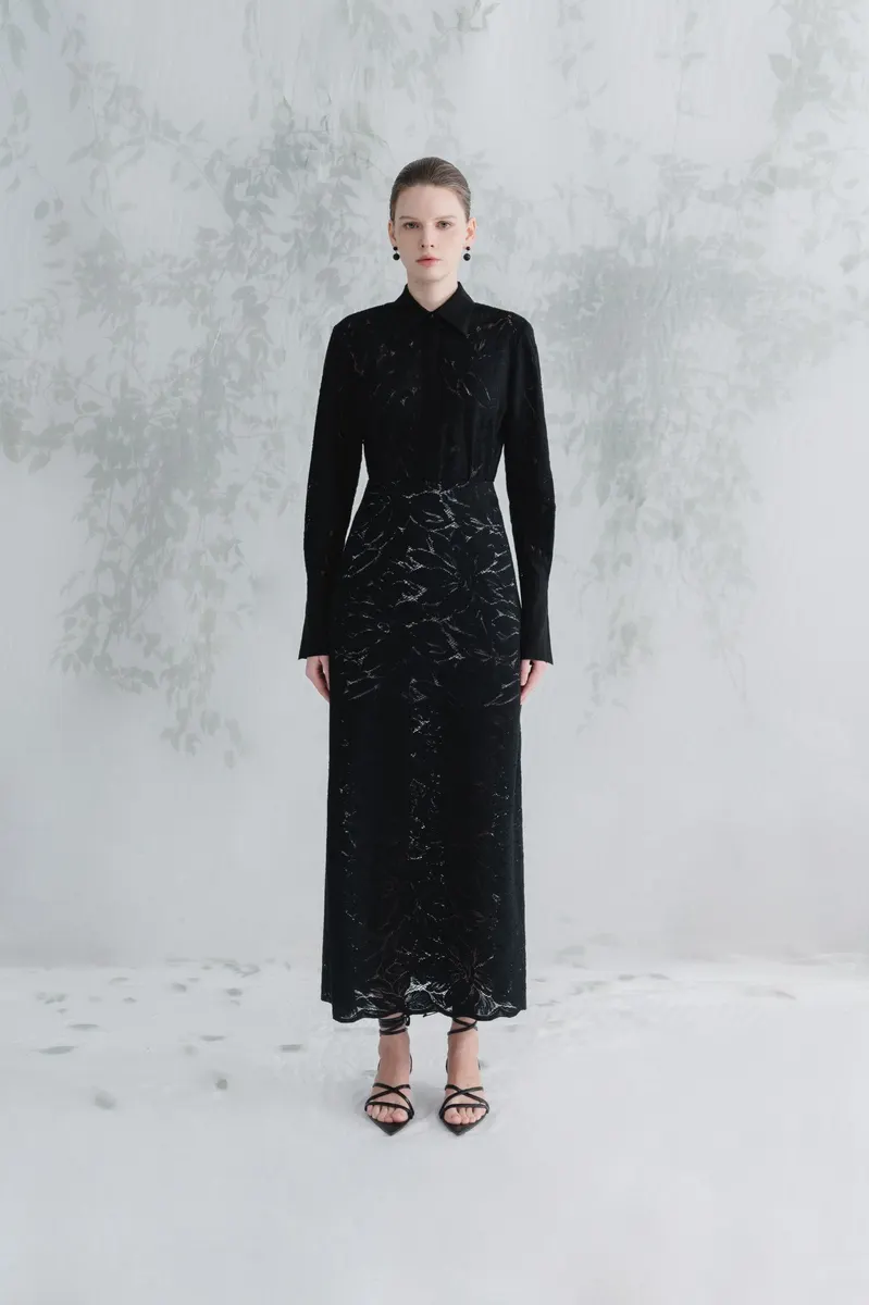 Jena Midi Skirt in Black — original WHITE ANT photograph