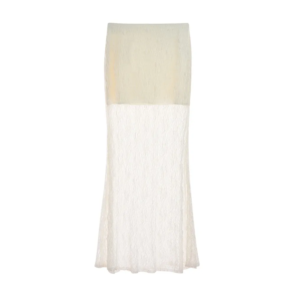 Luciana Midi Skirt Long Skirt V1086 - Yellow Lace Midi Skirt - Lace Midi Skirt with Lining — original MIARITTA photograph 7