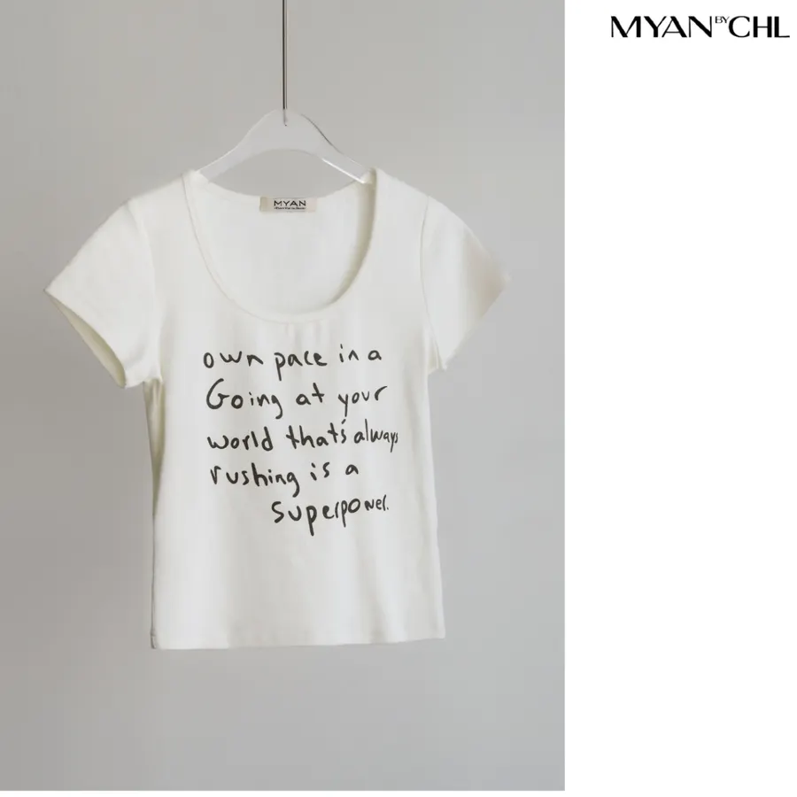 Typographic Print T-Shirt in White