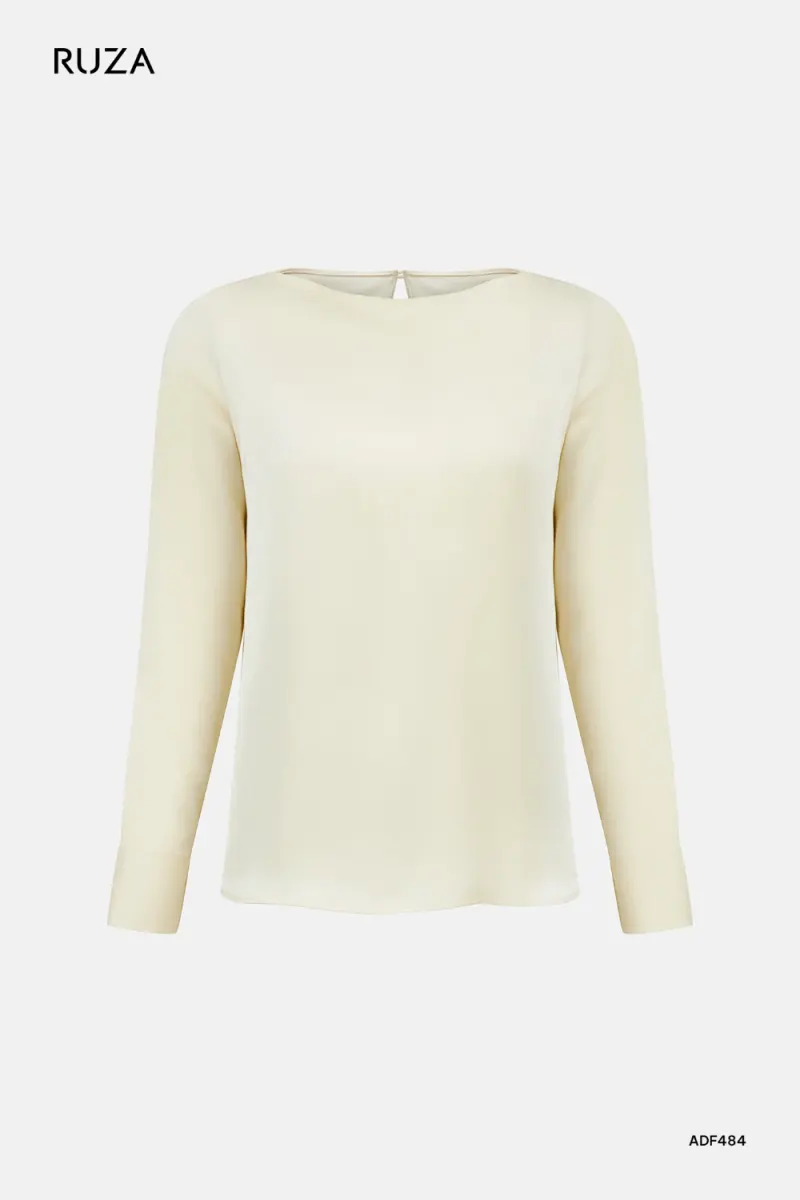 Long-Sleeve Statement Shirt in Cream