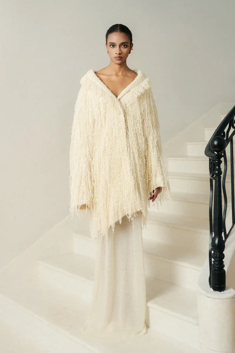 Nori Premium Tassel Emb Wool Coat (Pre-Oder) in Cream White — original WHITE ANT photograph
