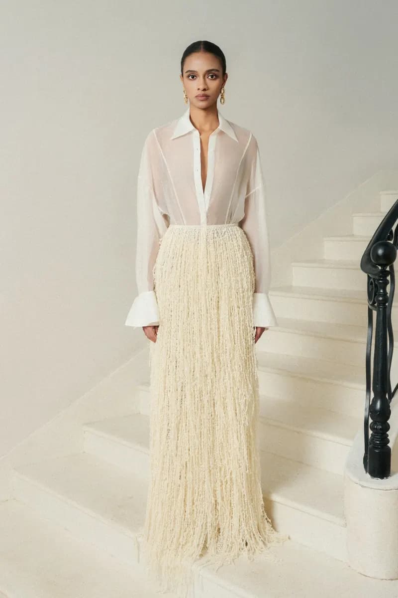 Clio Premium Emb Stretch- Mesh Maxi Skirt — original WHITE ANT photograph 1