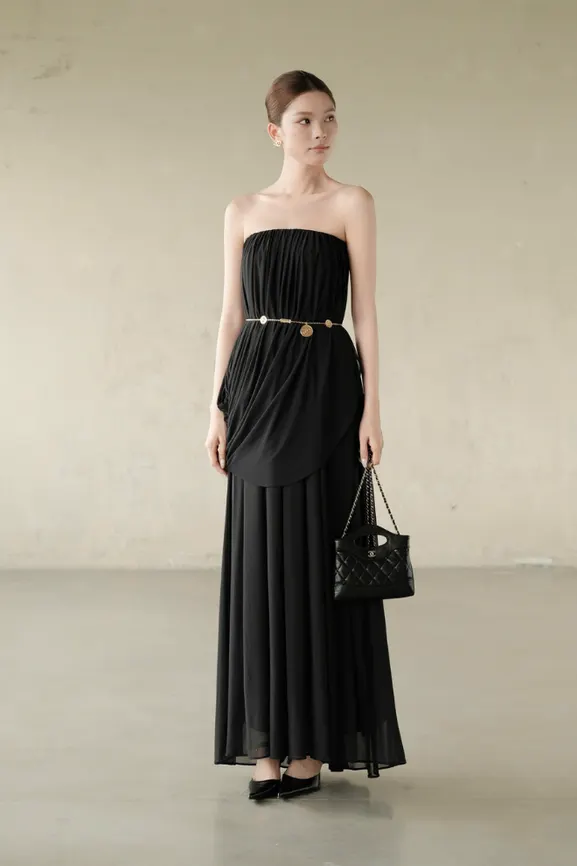 Rachel Long Dress · RR26DD44 in Black — original RUBIES photograph