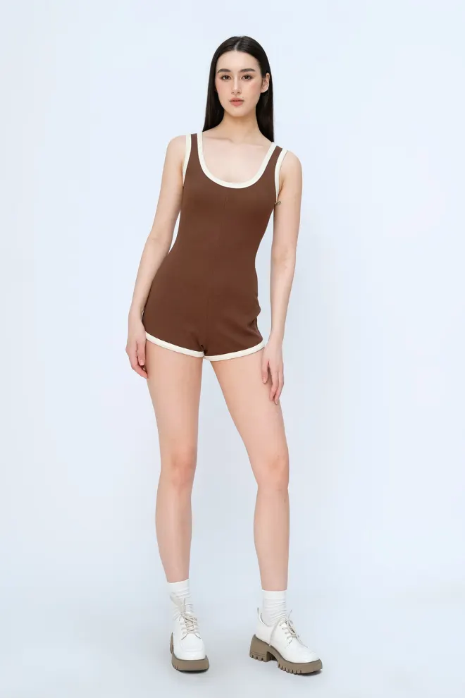 Bosa Short Jumpsuit · RR23JN01 in Brown — original RUBIES photograph