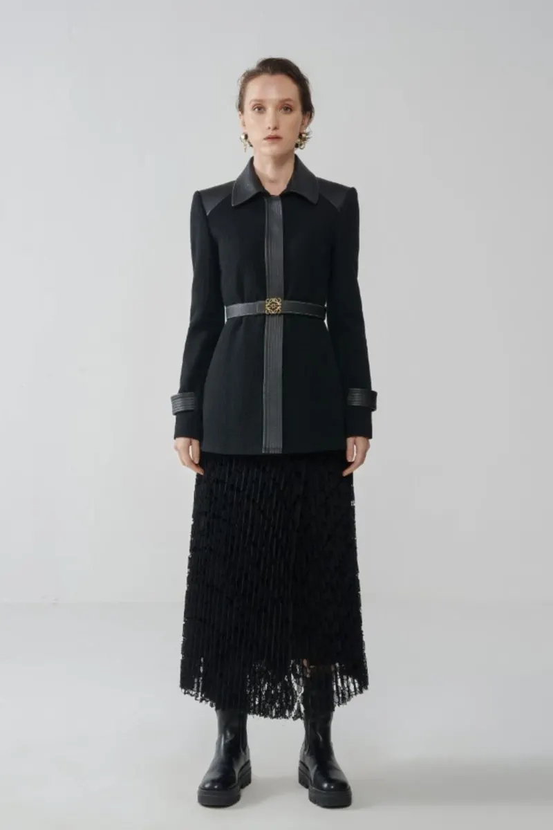 Lyra Lace Pleated Midi Skirt — original WHITE ANT photograph 1