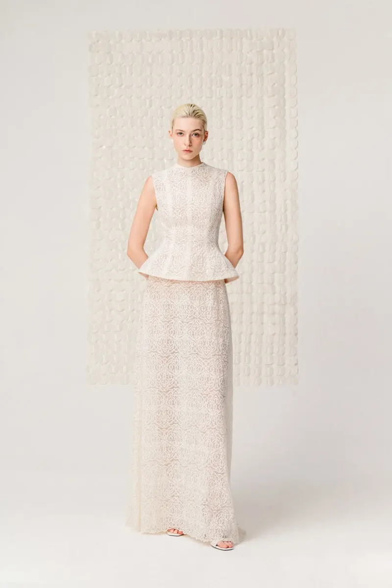 Nocturne Floral Lace Maxi Skirt — original WHITE ANT photograph 1