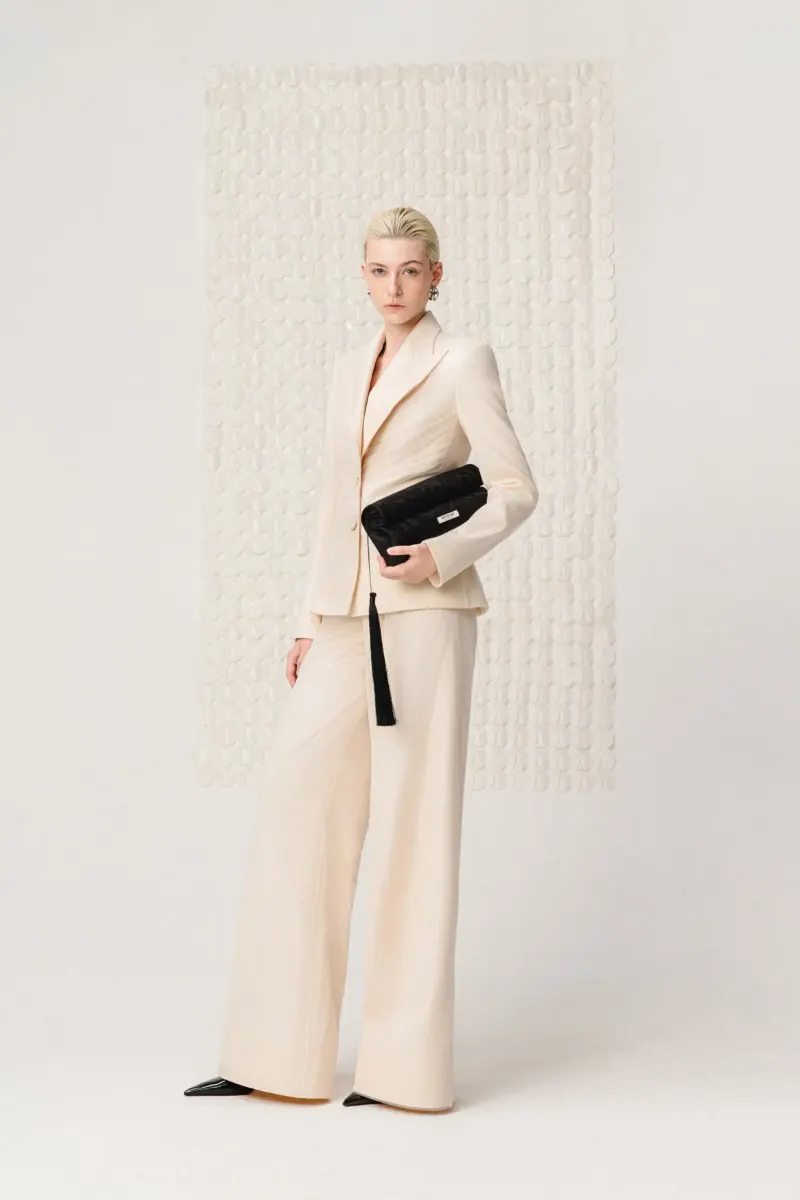 Tailored Peplum Jacket in Ivory — original WHITE ANT photograph