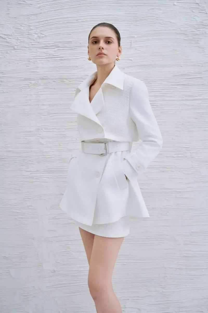 Jibbi Intrecciato Blazer in White — original WHITE ANT photograph