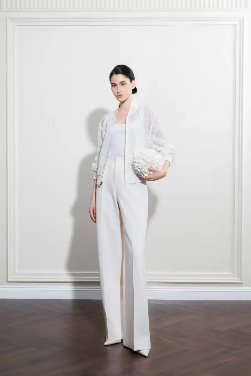 Elyn Wide-Leg Pants in Cream