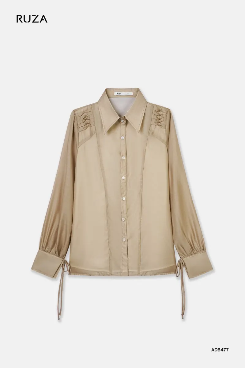 Basic Long Sleeve Shirt · ADB477 in Brown