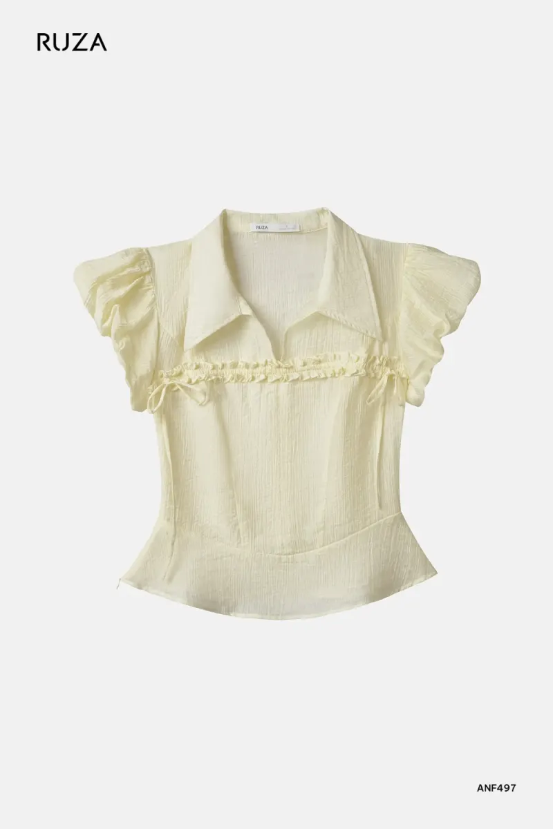 Basic Short Sleeve Shirt · ANF497 in Brown