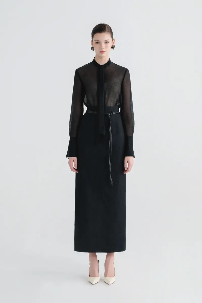 Hira Long Skirt in Black — original WHITE ANT photograph