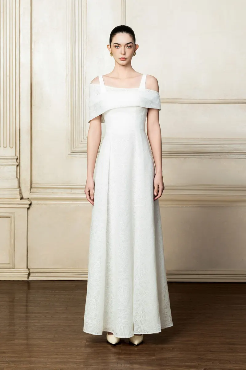 Desi Off The Shoulder Dress in White — original WHITE ANT photograph
