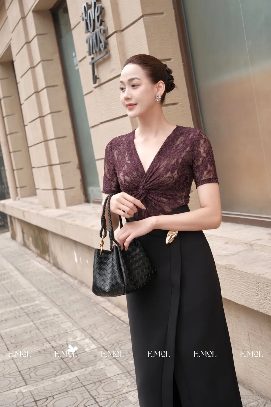 Lace Shirt with V-Neck Pattern — original E.MOL photograph 1