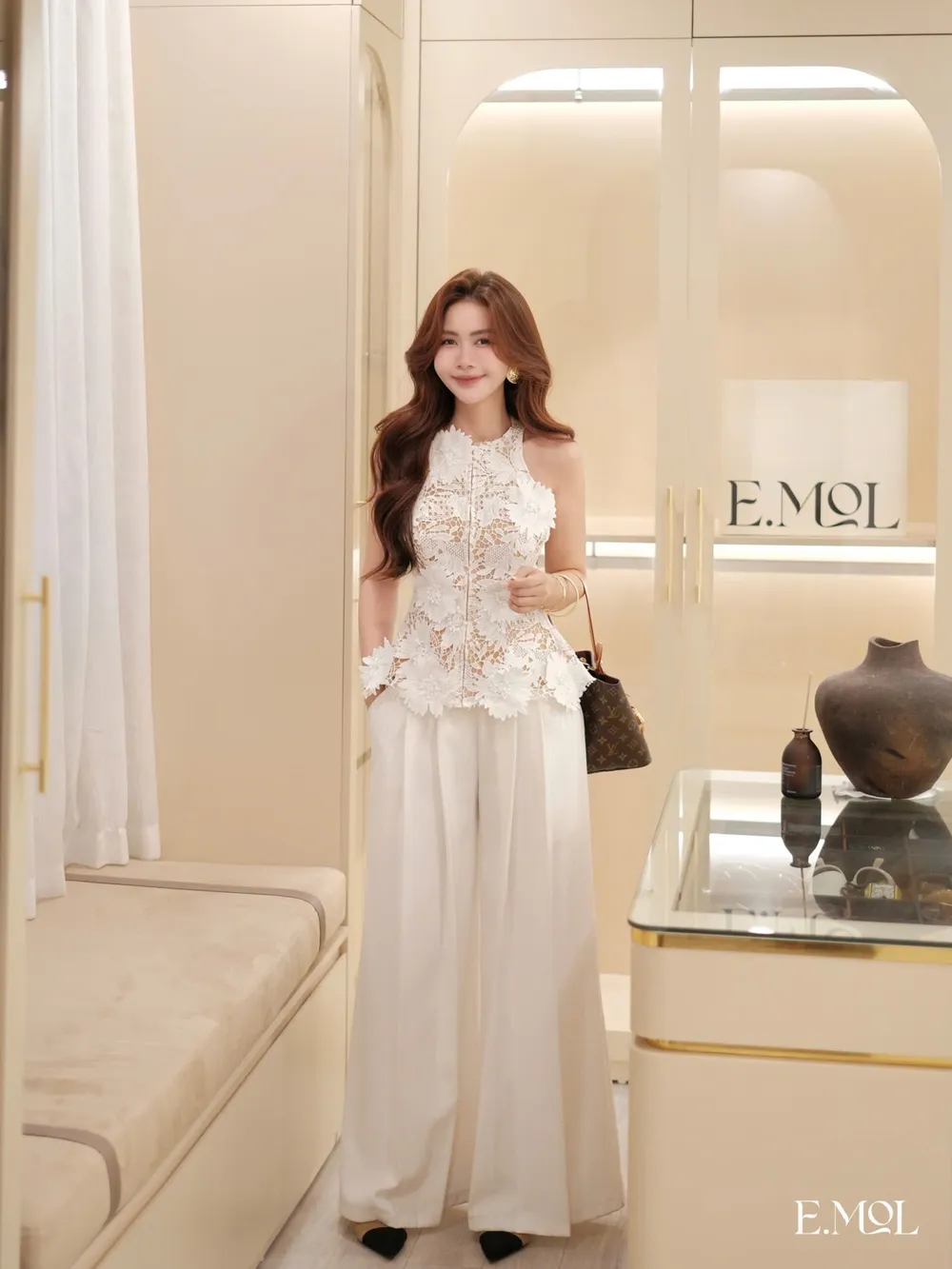 Embossed Floral Lace Camisole — original E.MOL photograph 1