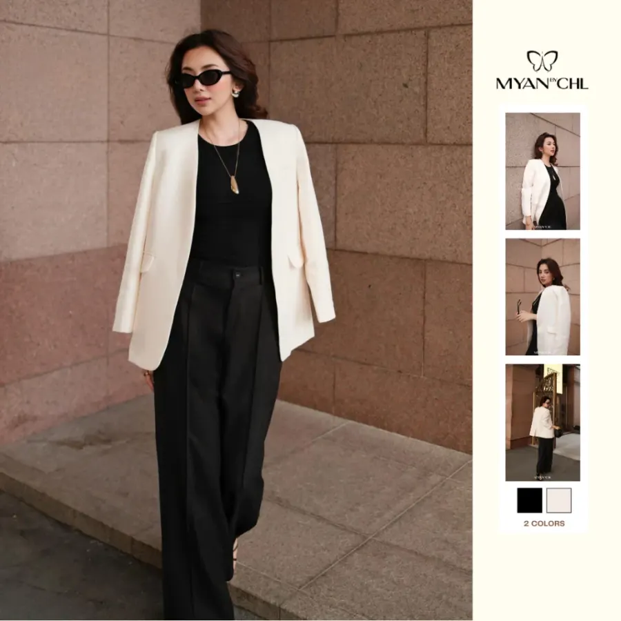 Round Neckless Blazer With Two Pockets — original MYAN by CHL photograph 1