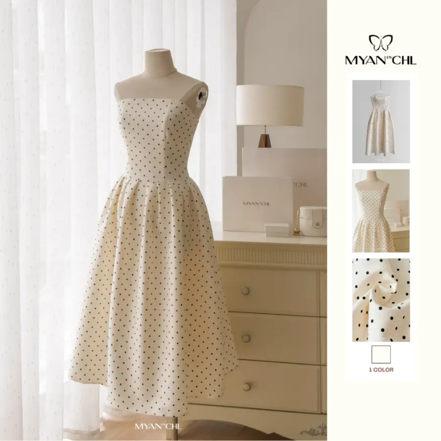 Flared Bustier Polka Dot Dress — original MYAN by CHL photograph 1