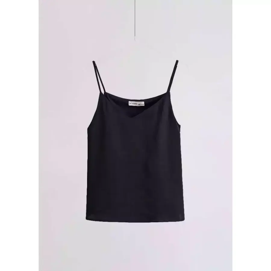 Silk Camisole with Sweetheart Neckline in Black