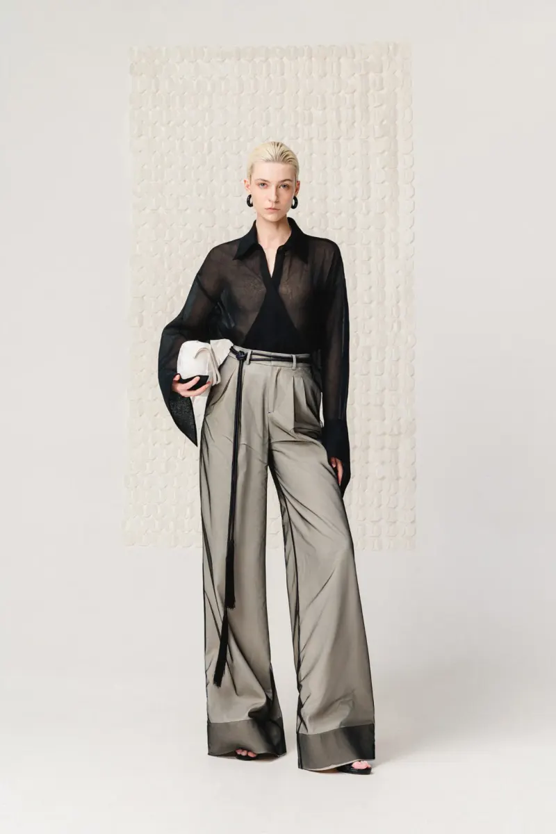 Wide-Leg Mesh Panel Pants — original WHITE ANT photograph 1