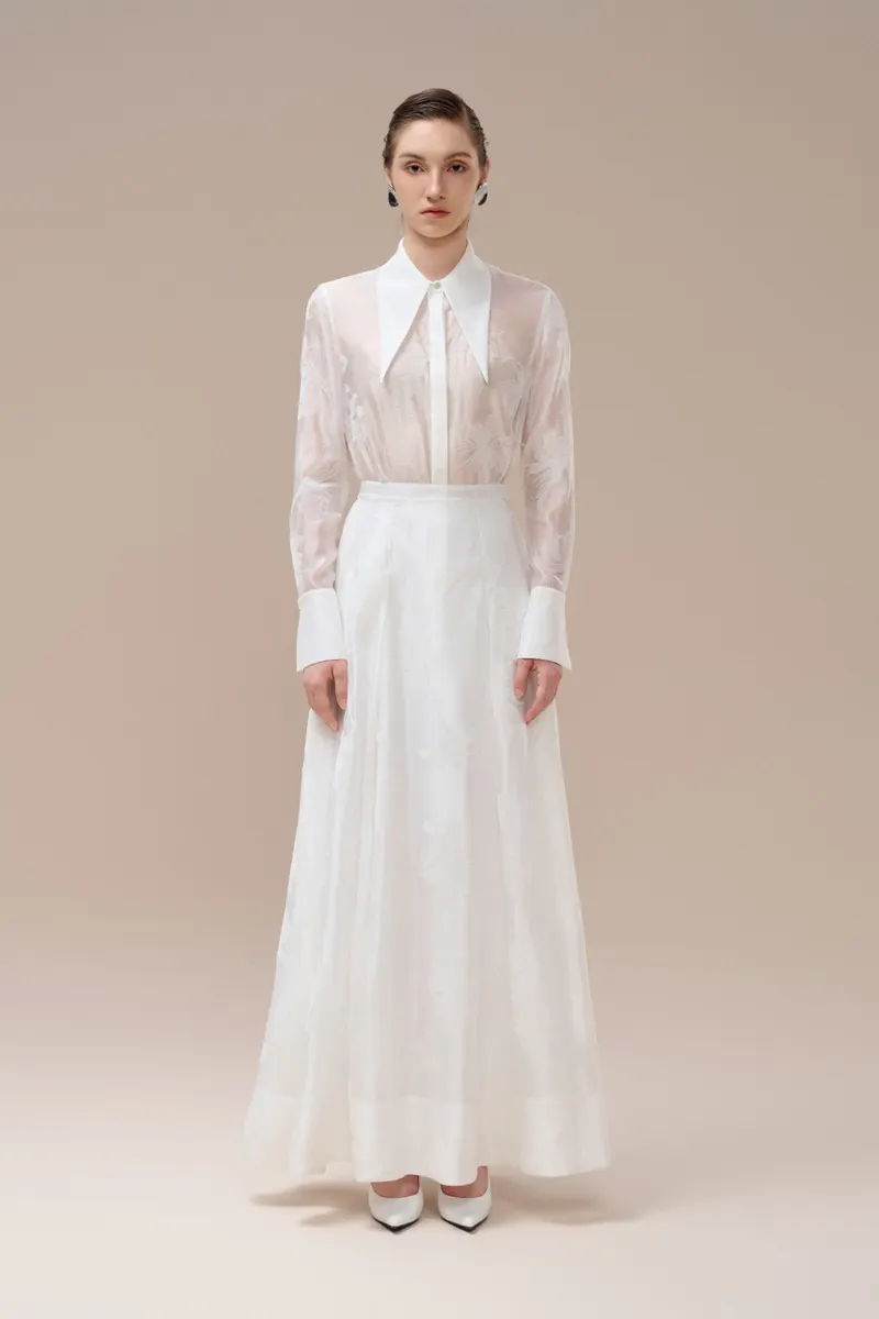 Lealia Maxi Skirt in White — original WHITE ANT photograph