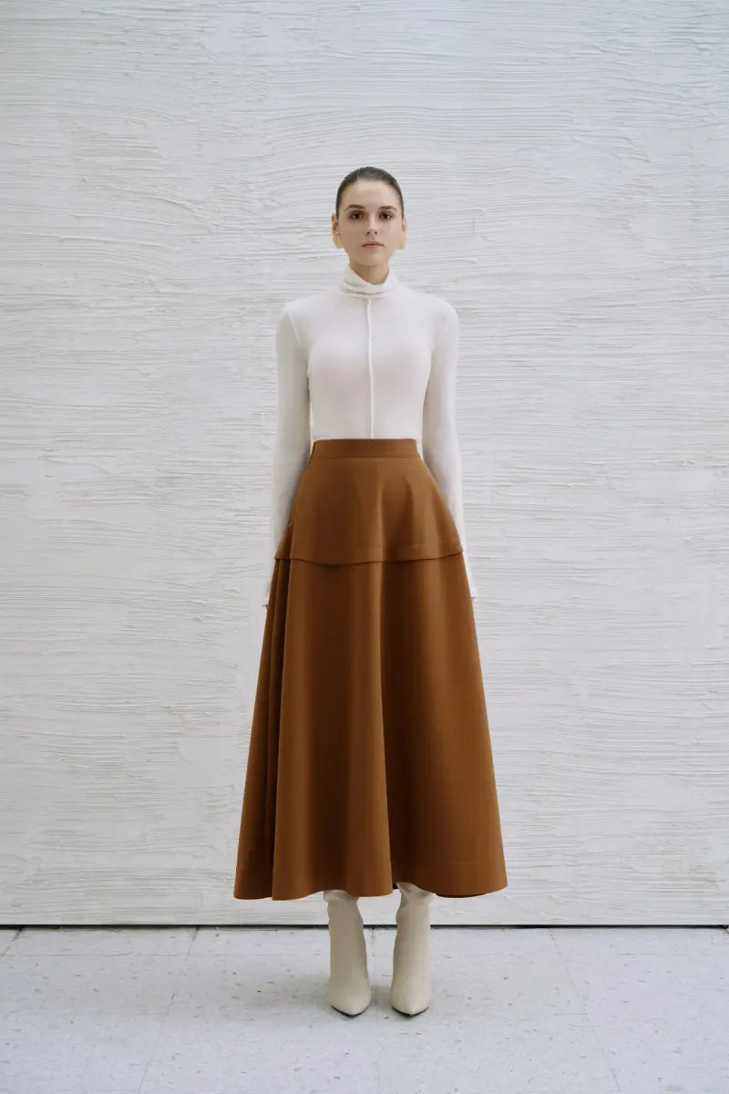 Isla Leather Maxi Skirt in Camel — original WHITE ANT photograph