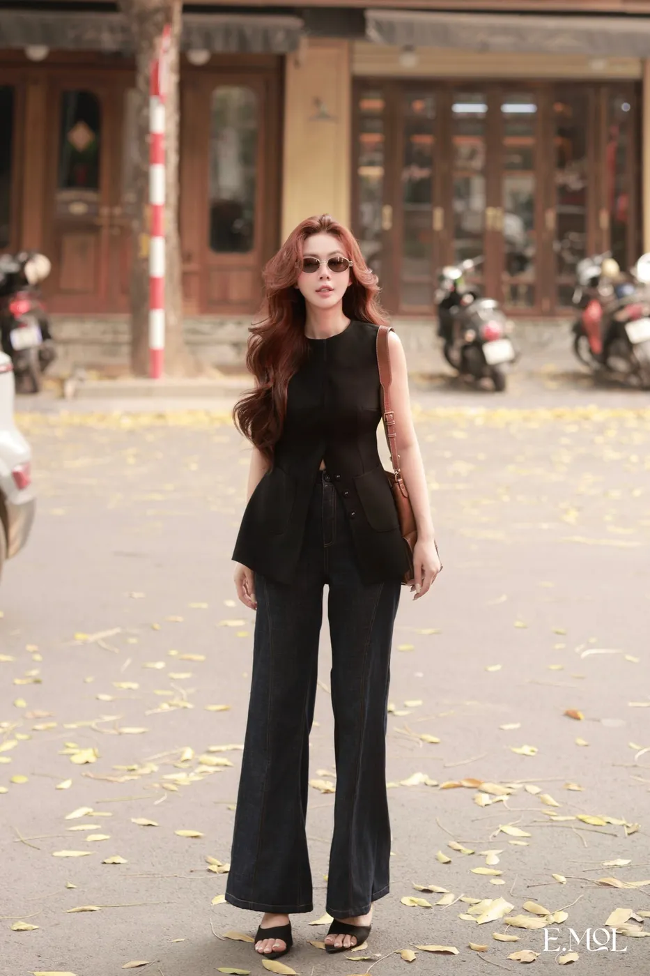 Peplum Shirt with Sleeveless Slits — original E.MOL photograph 1