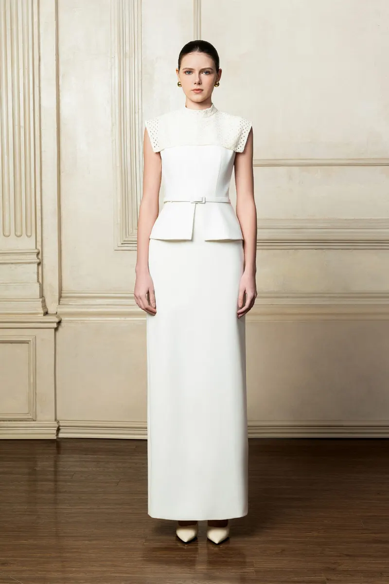 Amity Peplum Top in White — original WHITE ANT photograph