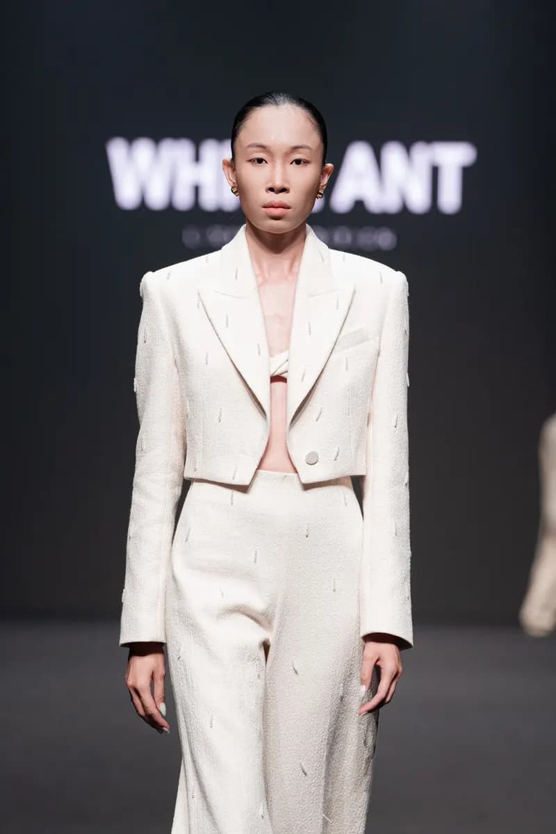 Hyat Emb Wool Wide- Leg Pants in White — original WHITE ANT photograph