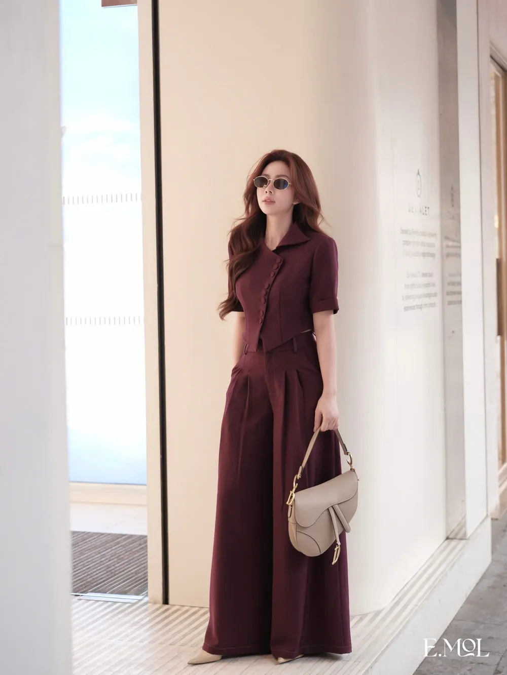 Set Of Short 8-Button Vest and Wide-Leg Office Pants — original E.MOL photograph 1