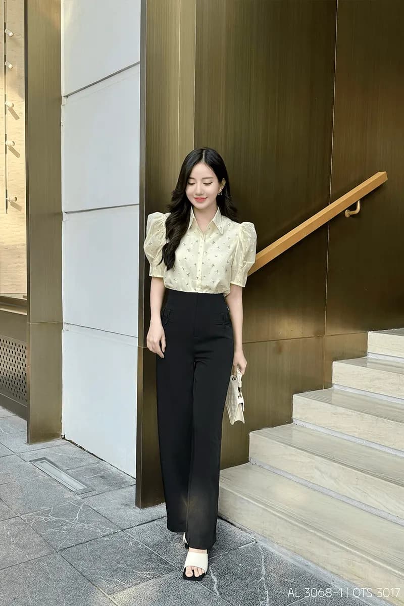 Ong Suong Trousers - Black - Silk - Qts 3017 — original RUZA photograph 1