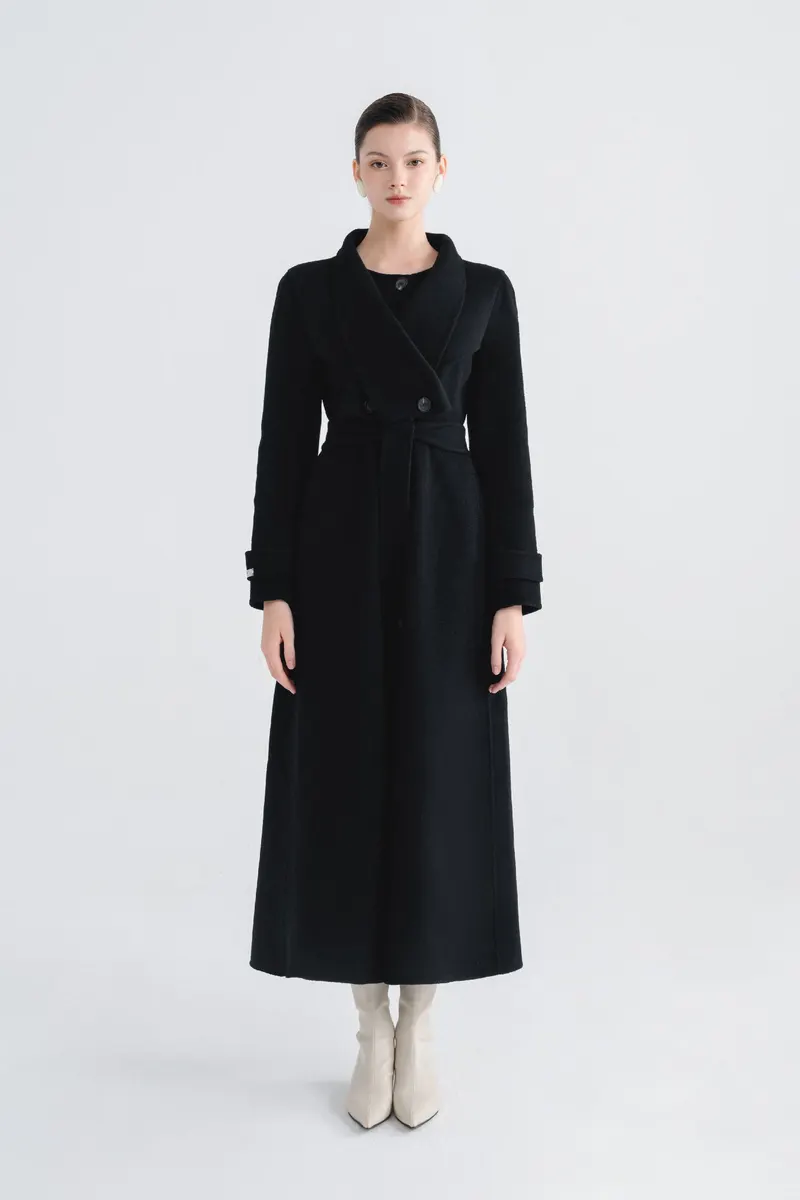 Anita Cashmere Cape Coat in Black — original WHITE ANT photograph