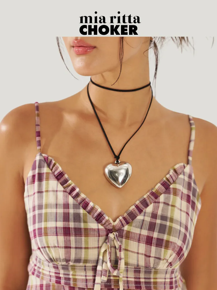Mia Riita Heart-Shaped Choker Necklace Pk011 - Simple Heart-Shaped Necklace with Personality — original MIARITTA photograph 1