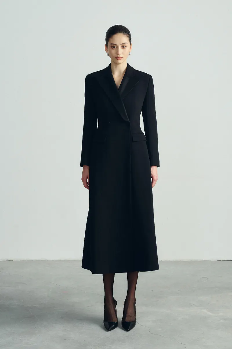 Bridget Maxi Length Coats in Black — original WHITE ANT photograph