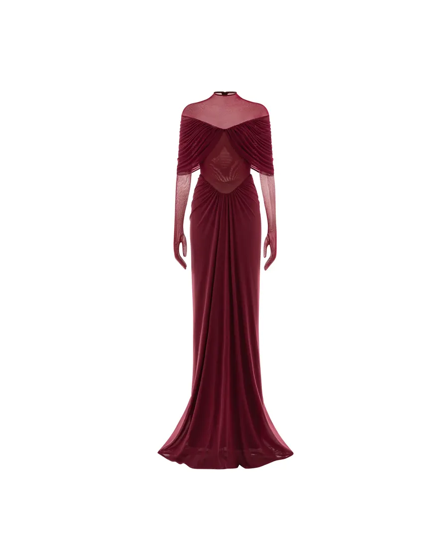 Draped Pleated Cape Dress — original MOLLYNISTA photograph 1