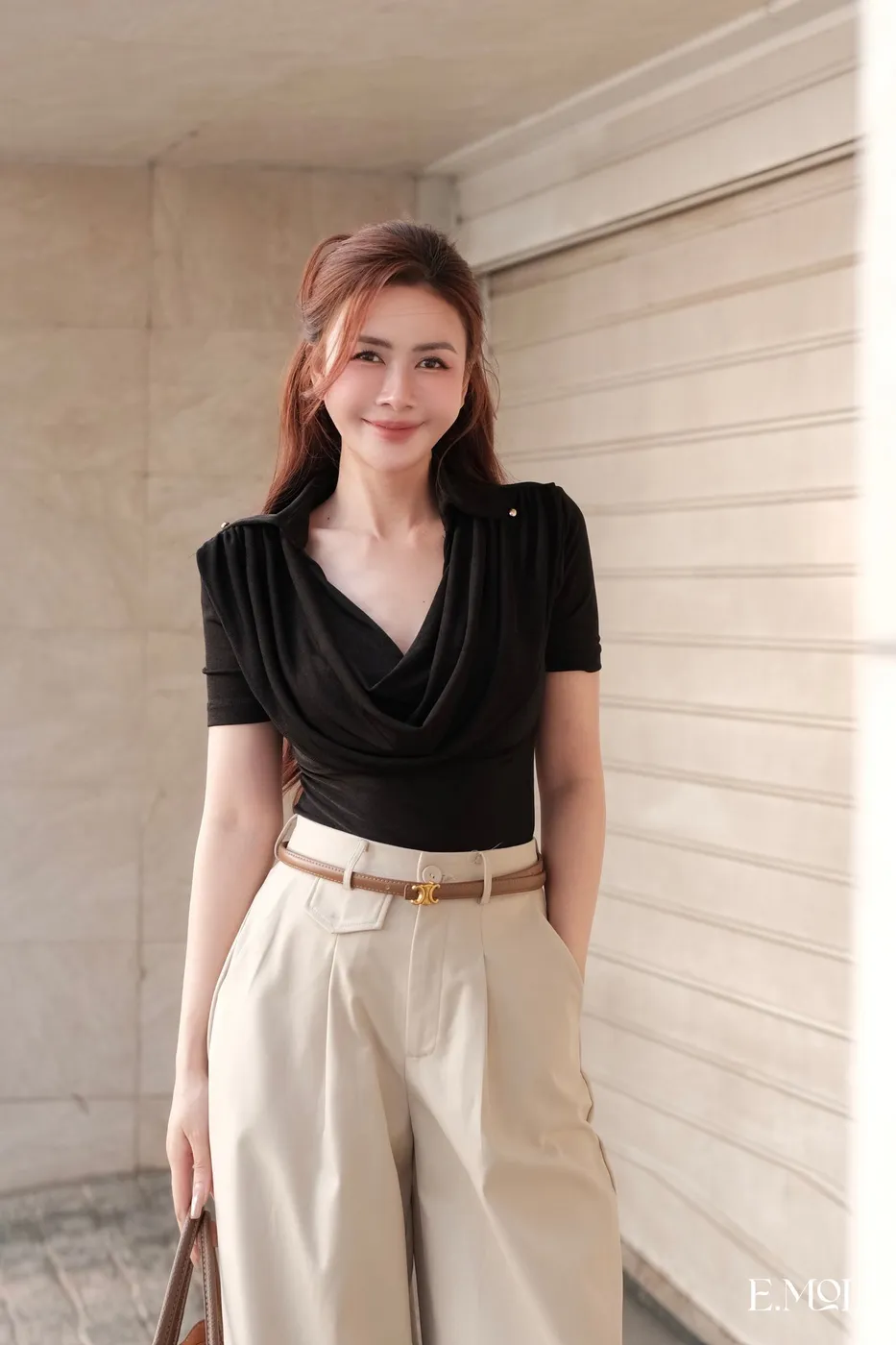Dip Collar Shirt with Buttons — original E.MOL photograph 1