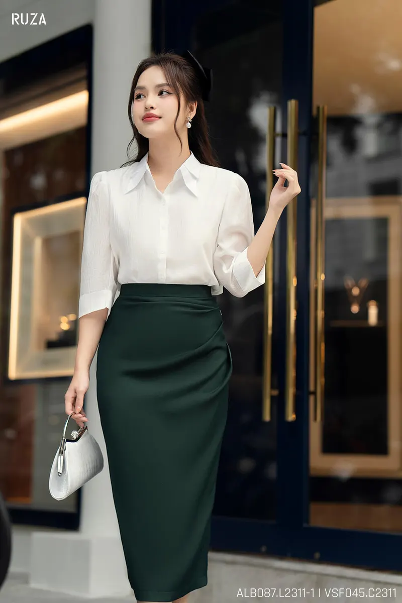 Basic Short Sleeve Shirt - White - Alb087.L2311-1 in White