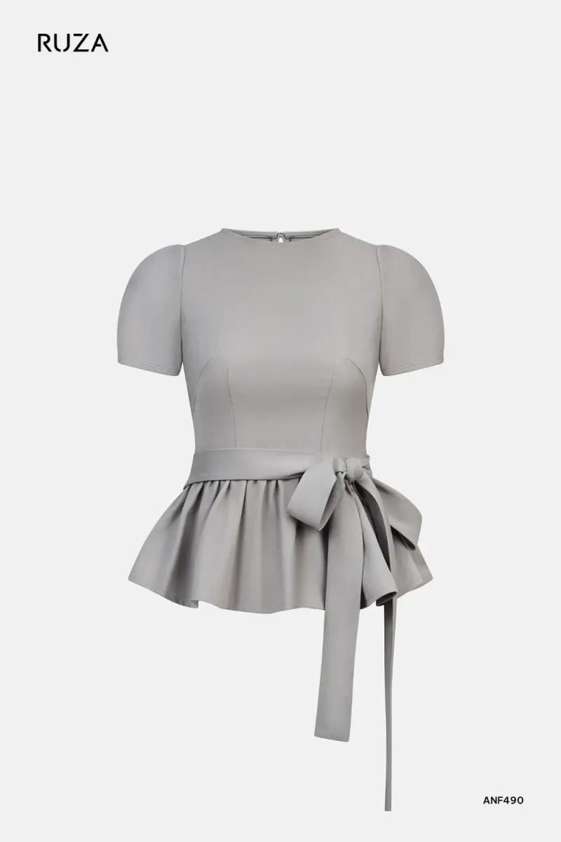 Basic Short Sleeve Shirt · ANF490 in Grey