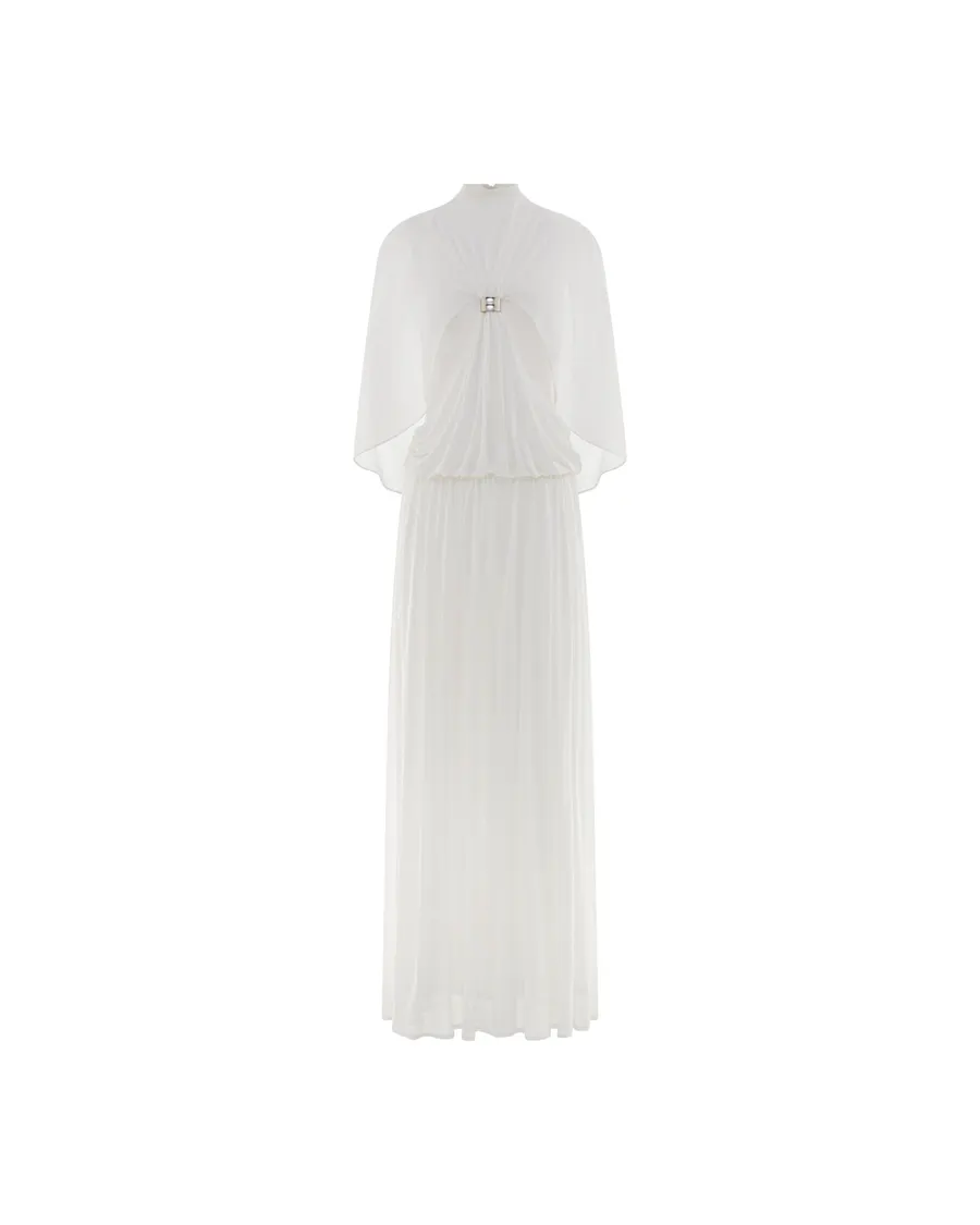 White Cape Dress With Silver Knot — original MOLLYNISTA photograph 1