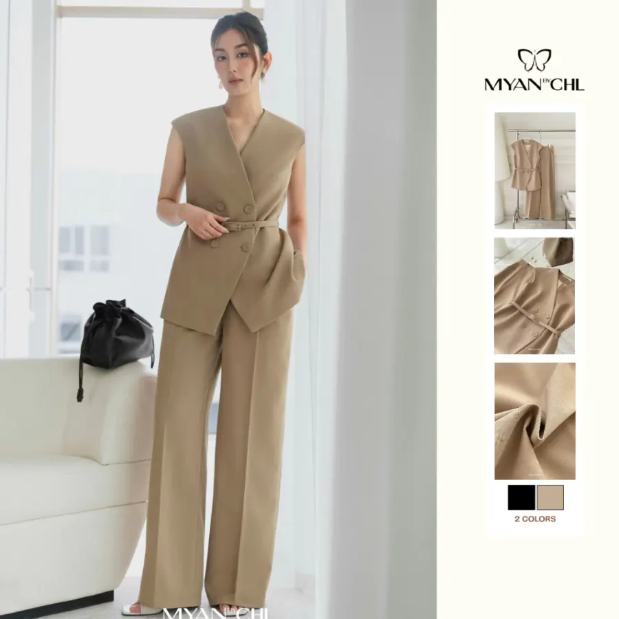 Long Wide-Leg Tutsi Pants in Black