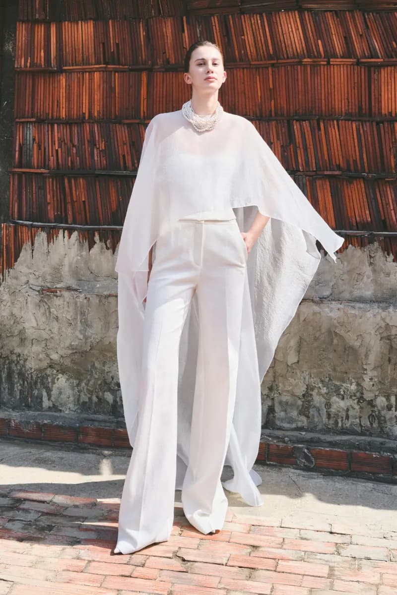Mirri Sand Jacquard Straight Leg Pants in White — original WHITE ANT photograph