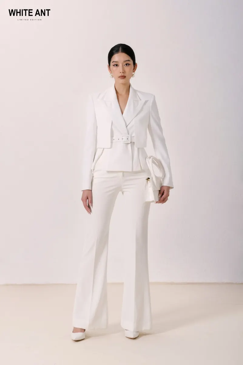 Pamela Peaked Blazer in White — original WHITE ANT photograph