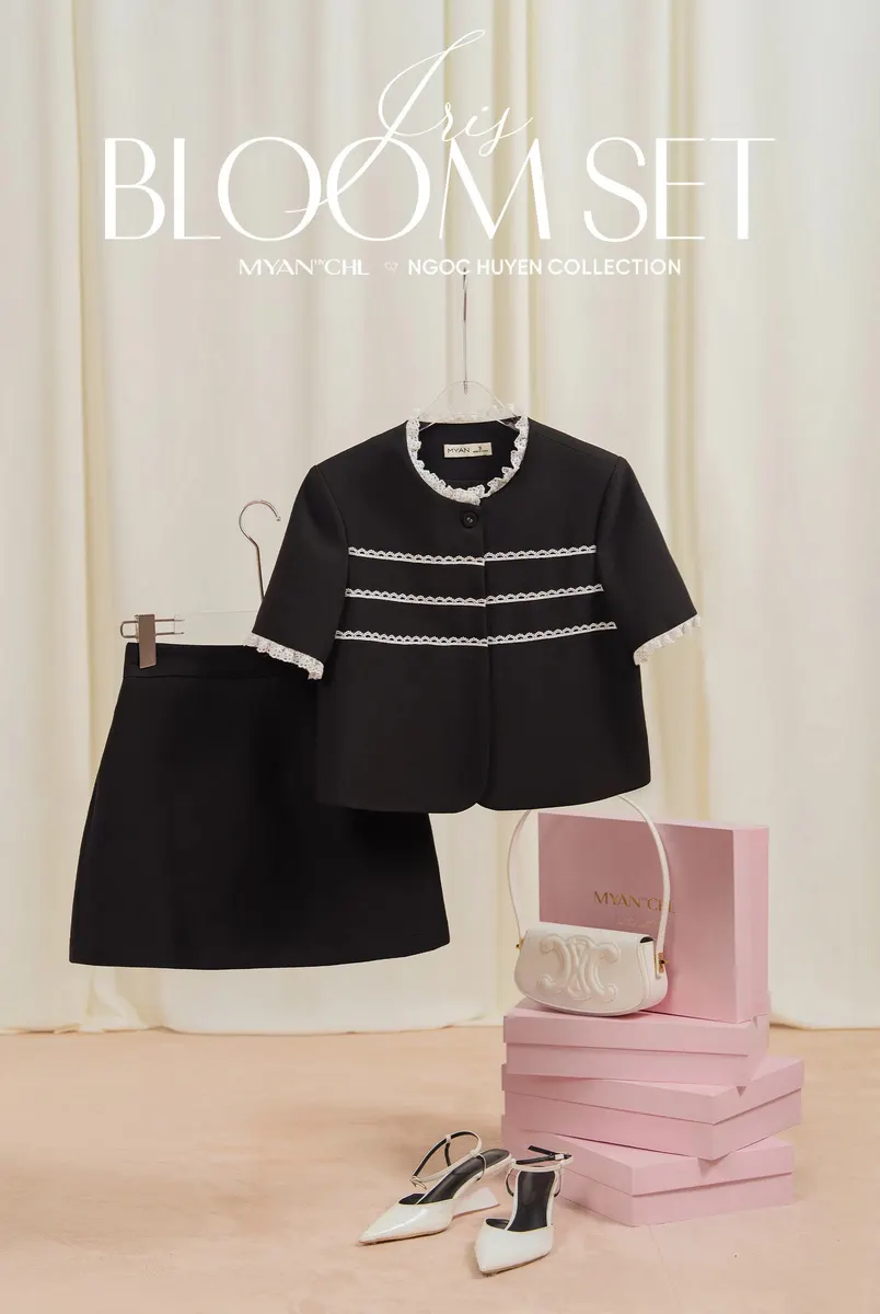 Front-Button Lace Top in Black