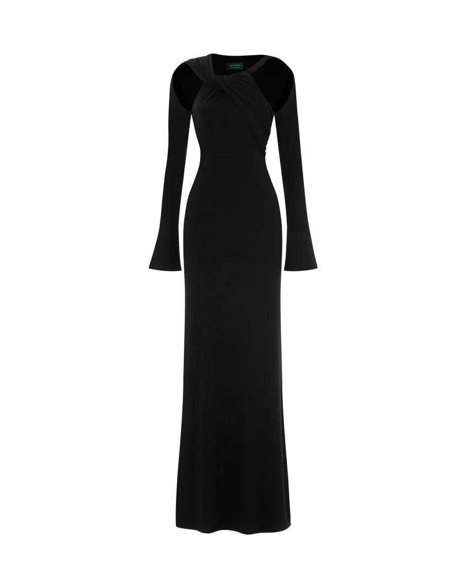 Ribbed Twist-Neck Dress — original MOLLYNISTA photograph 1