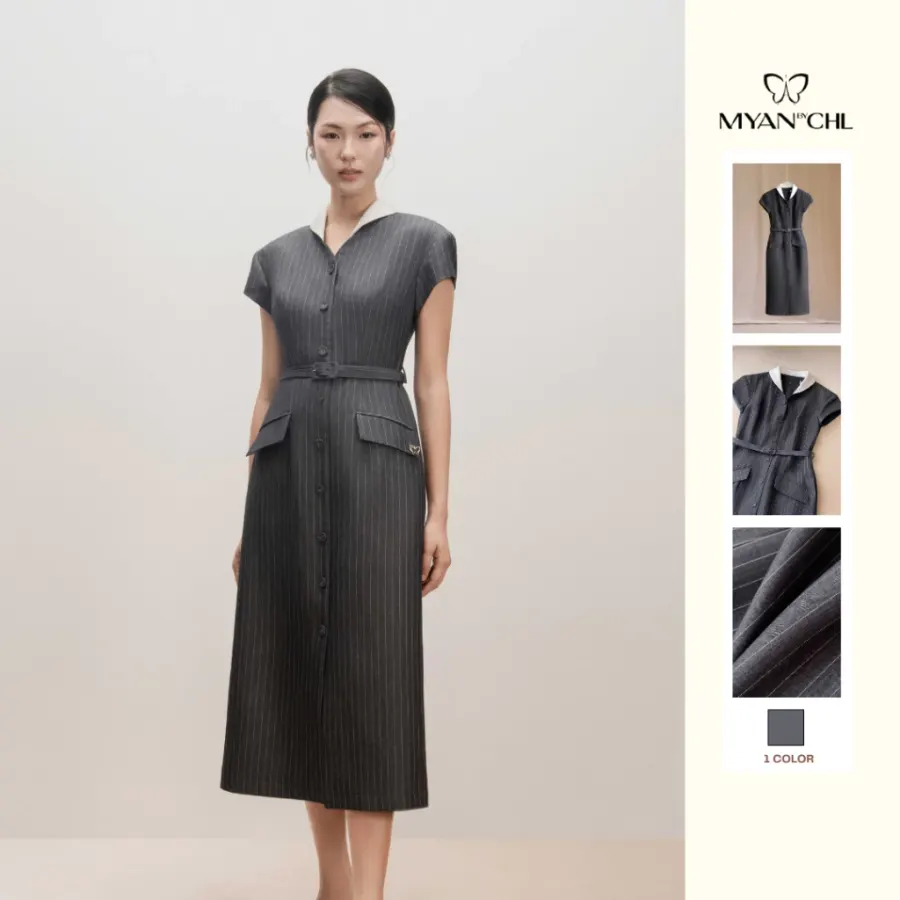 Turn-Down Collar Dress With Slim Fit — original MYAN by CHL photograph 1