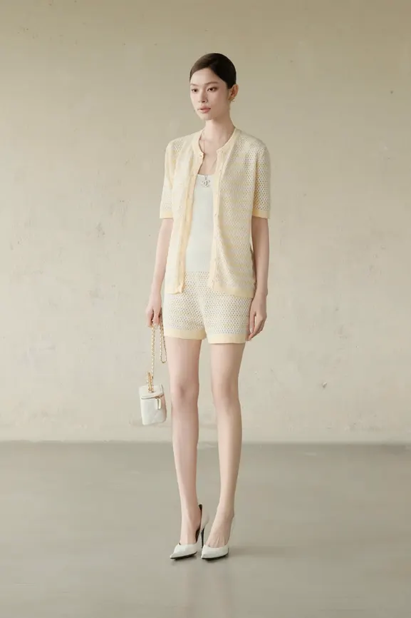 Kaia Knit Shorts · RR26DK10 in White — original RUBIES photograph