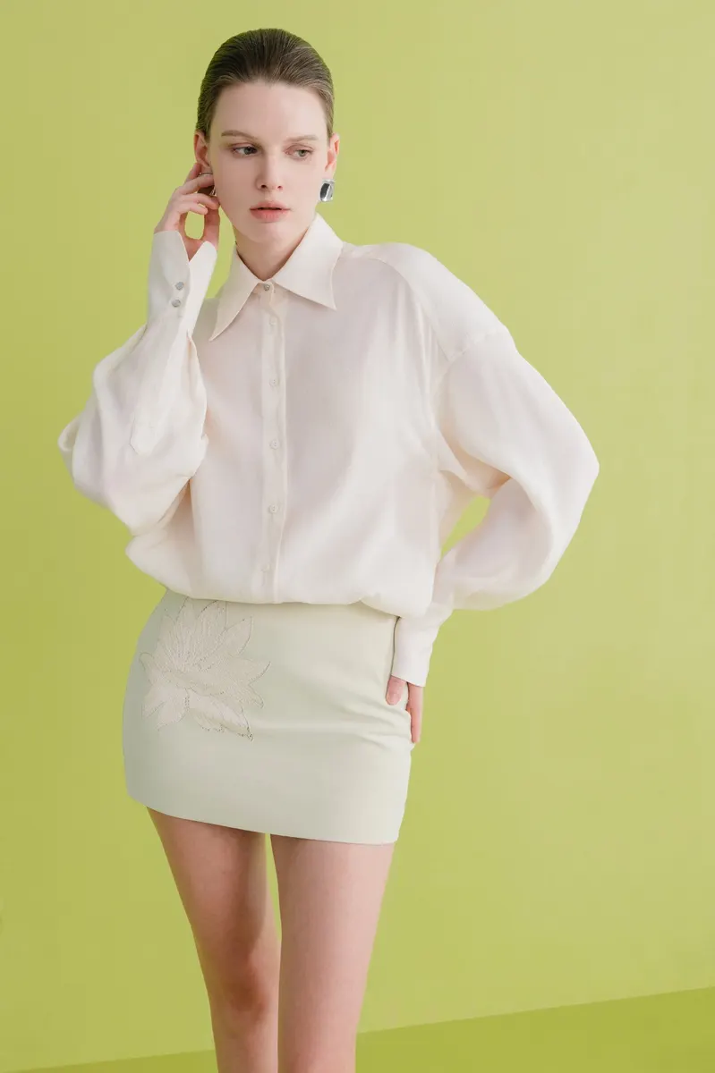 Celina Mini Skirt in White — original WHITE ANT photograph