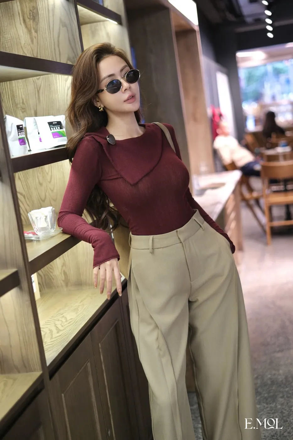 Knitted Wool T-Shirt with Offset Collar — original E.MOL photograph 1